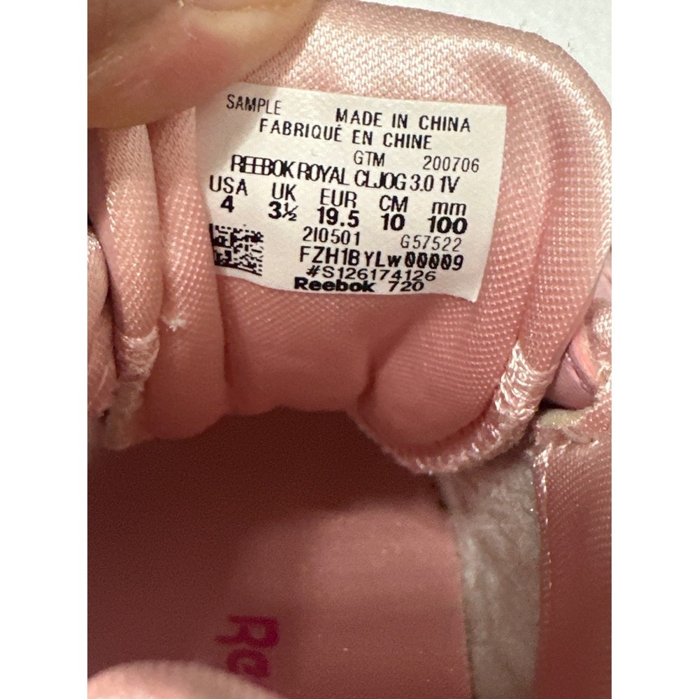 Reebok Kids Pink Royal Cljog 3.0 IV Toddler Shoes Size 4 Infant Hook Loop - Picture 7 of 8
